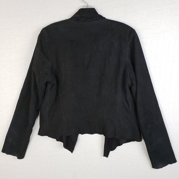 Graham & Spencer Suede Leather Jacket Soft Asymmetrical Biker Goth Black size L - Picture 9 of 16